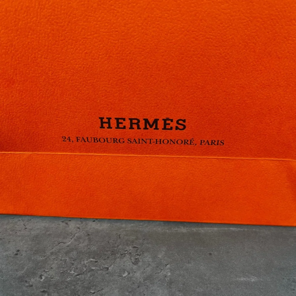 Hermes Paris Orange Paper Shopping Bag Small Medium Boutique Gift Bag 11.25x8.25